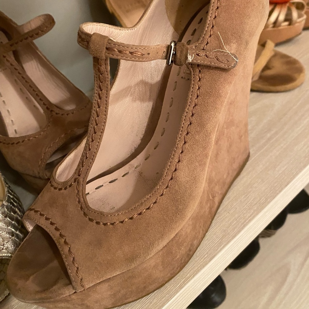 Miu Miu Platform Wedges Size 7.5 - image 2